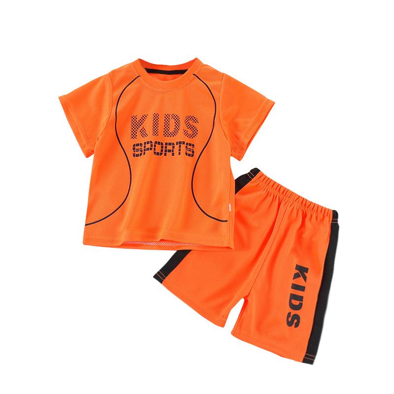 Kids' Quick-Dry Breathable Sports Set: Short Sleeve T-Shirt & Shorts for Soccer - Boys & Girls Summer Activewear