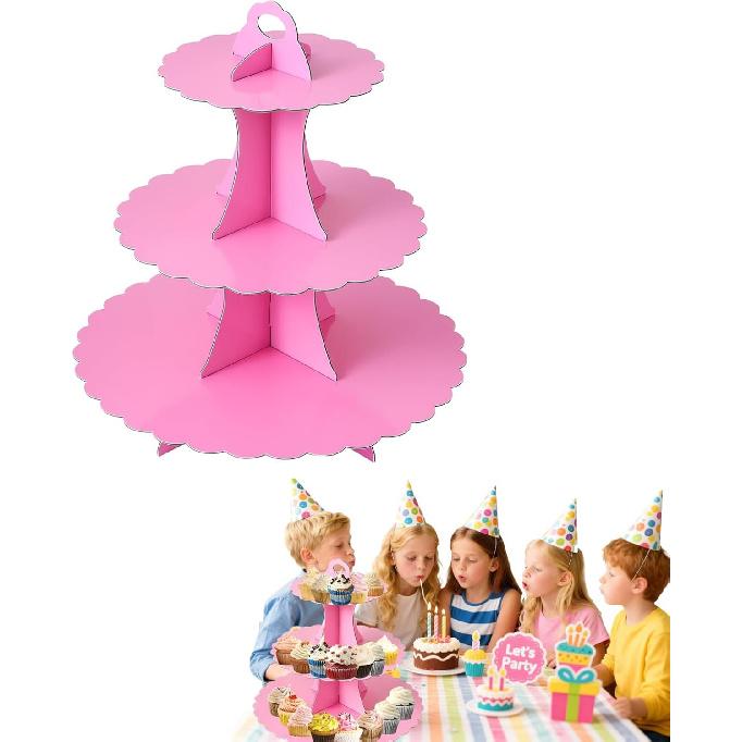 3 Tier Butterfly Cupcake Stand,Suitable for Butterfly Themes – Easy to Assemble& Reble(1Butterfly)