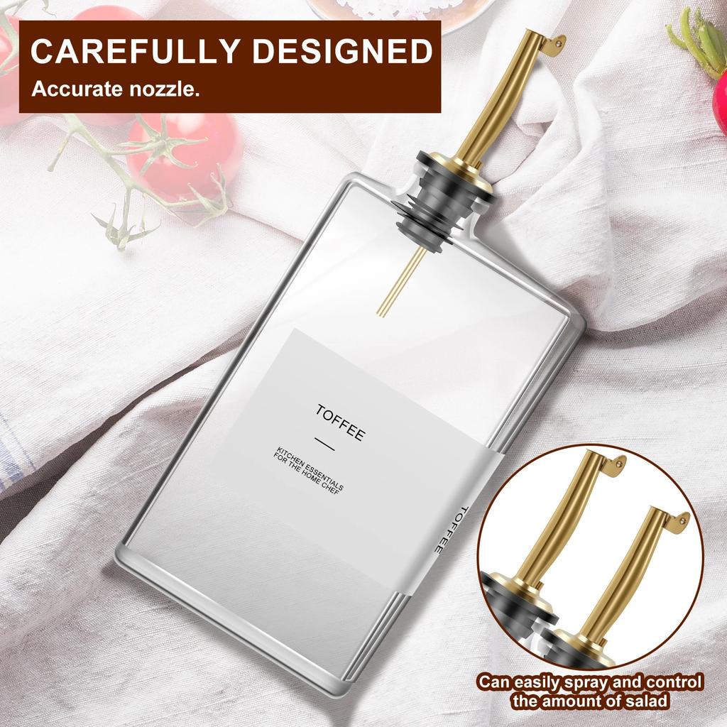 2Pcs Glass Olive Oil Dispenser Bottle 350ML Seasoning Vinegar Bottle Condiment Container Cooking Oil Dispenser Kitchen Supplies