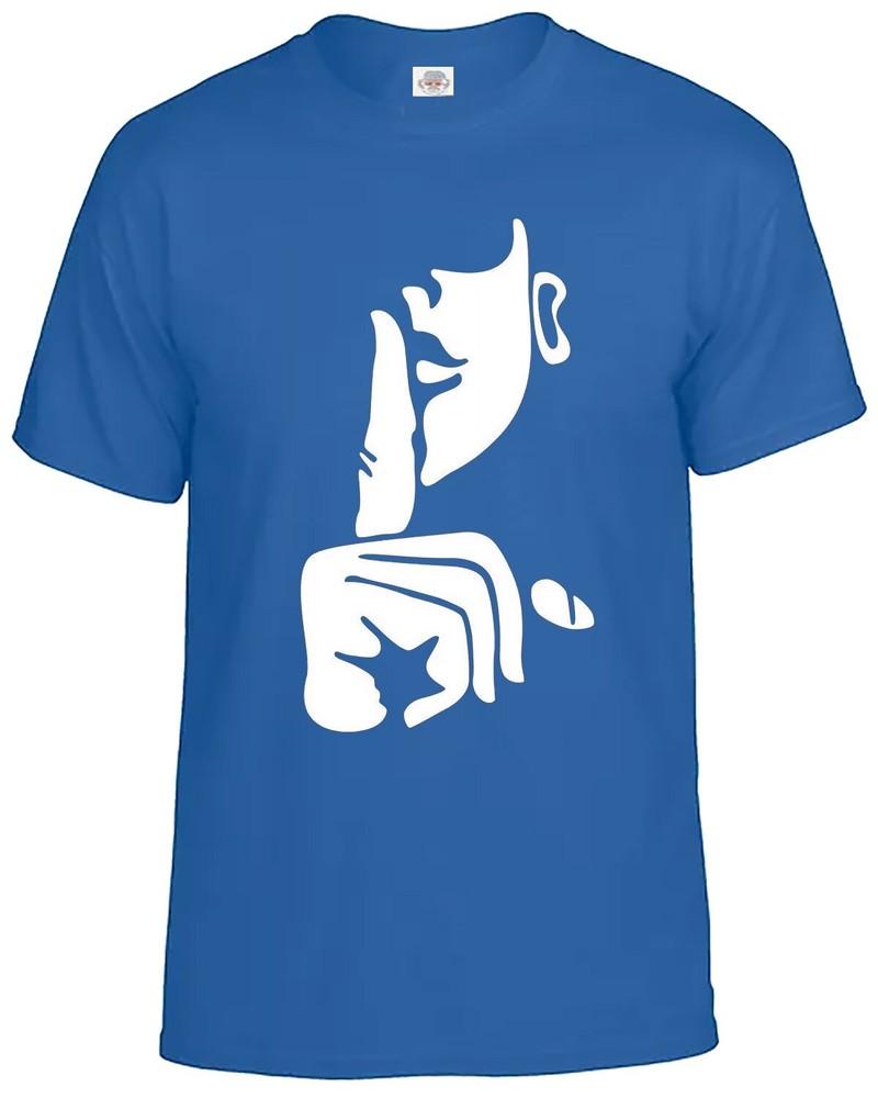 Shhh keep silent be quiet say nothing mens tshirt funny silence gift tee top 2XL