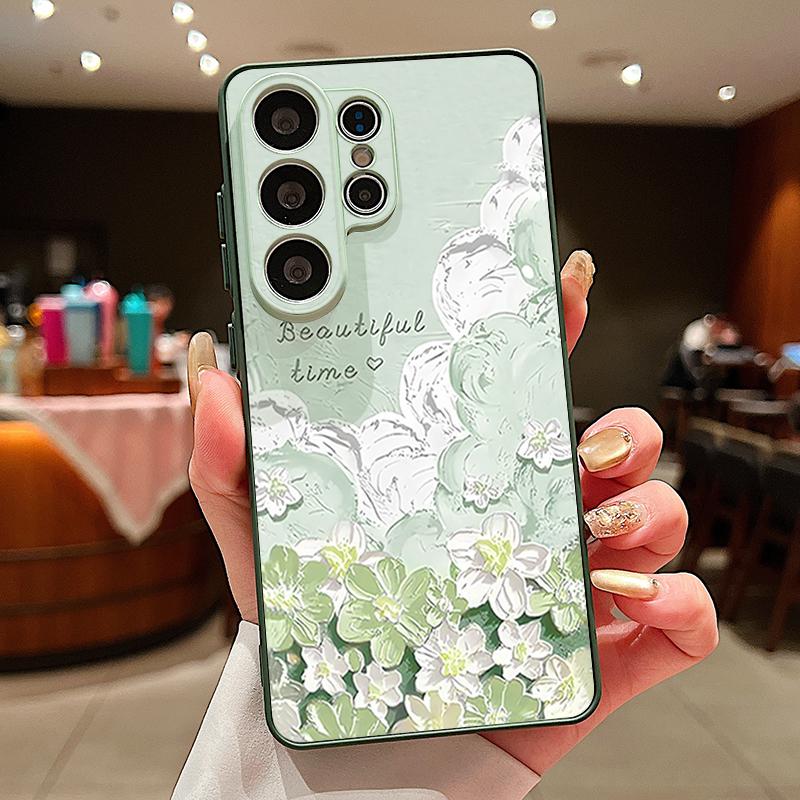Magnetic For Magsafe Case For Samsung Galaxy S26 Ultra S25 Edge S24 Plus S23 FE S22 A17 A54 A55 A56 A57 5G Oil Painting Flowers Pattern Cover