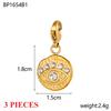 3PCS/LOT CARLIDANA Evil Eye Charms, Gold Plated Stainless Steel Zircon Pendants for DIY Jewelry Making