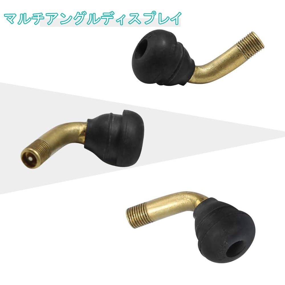 Tire Air Valve, L-Shaped, Black, Set of 6, Changed To Durable Valve Core, Spare