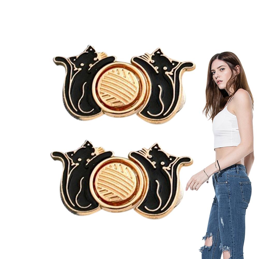 Pant Waist Tightener 2 Pairs Waist Tightener Buckles Adjustable Pants Button Tightener Detachable Waist Tightener Buckles