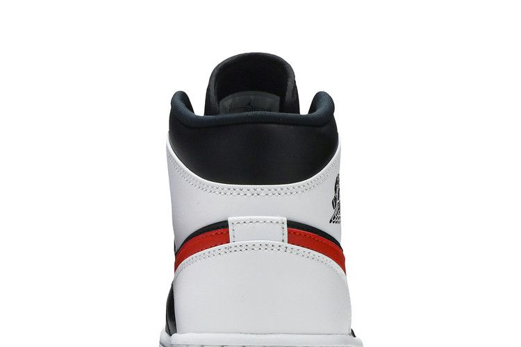 Jordan 1 Mid Black Chile Red White Men's Sneakers