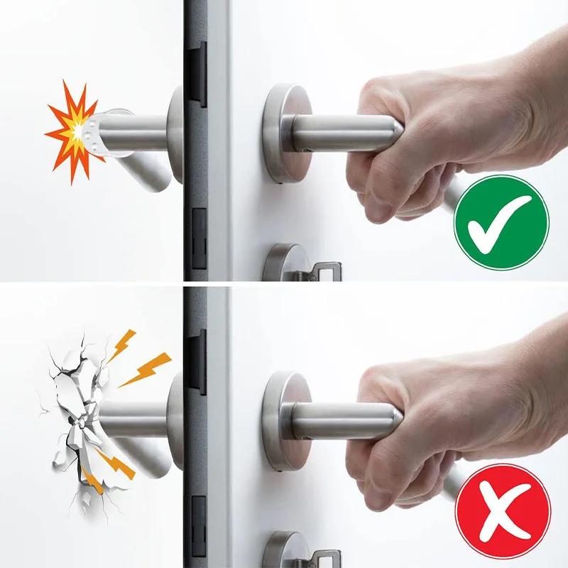 Handle Door Stop Silicone Door Stop Transparent Wall Protections Door Handle Bumper Furniture Protections Pad Handle Buffer