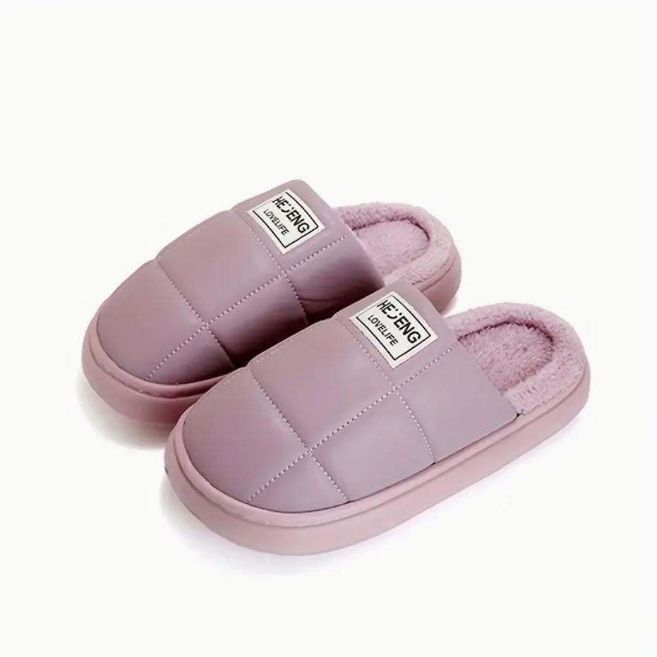 

Winter bag head cotton slippers women s soft bottom plush warm non-slip thick bottom velvet home indoor slippers фіолетовий