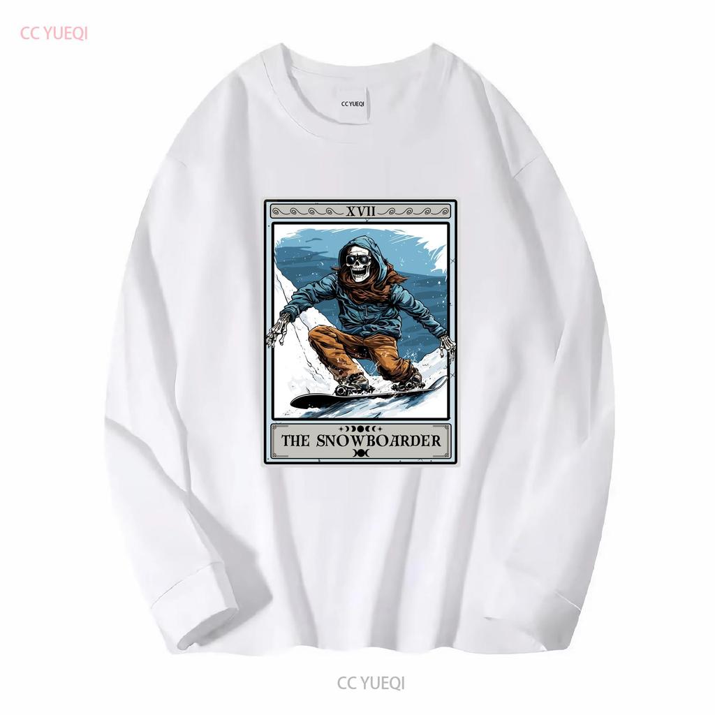 The Snowboarder Tarot Card T Shirt Snowboarding Vintage Washed Soft Top For Everyday Wear Versatile Breathable Casual