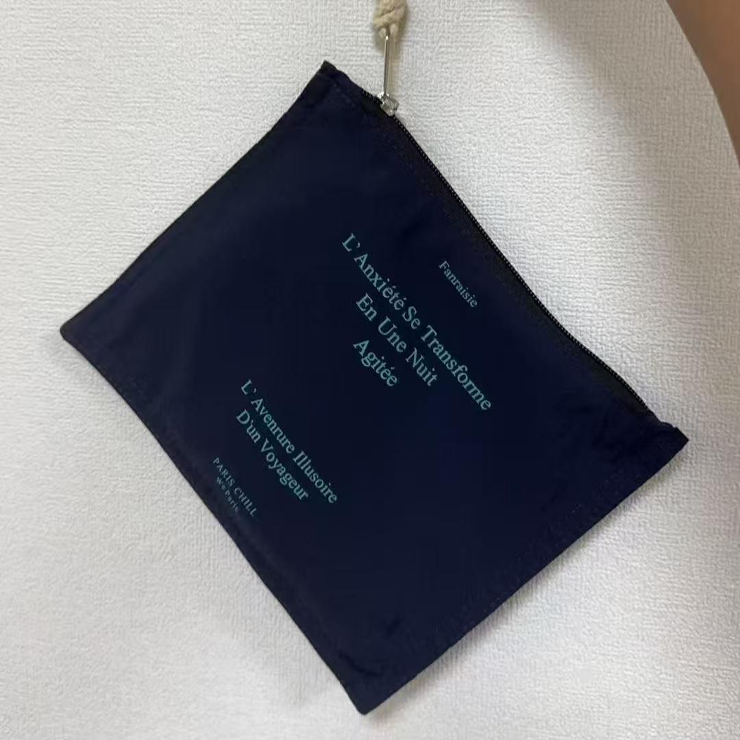 Сумка на молнии из французской конопли большой вместимости с печатными буквами королевский синий 870₽