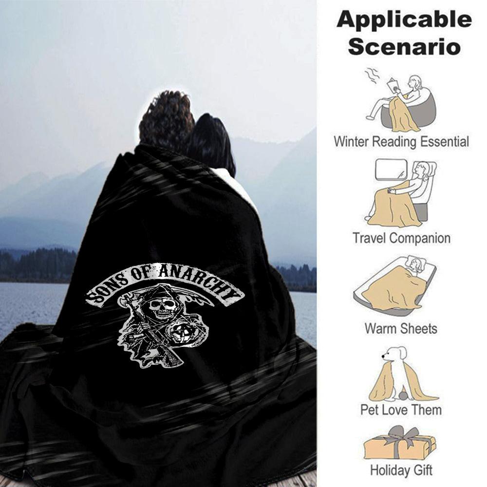 1pc Sons of Anarchy Soft Warm Throw for Home, Office, Trave, All-Season Cozy Bedding Gift, Office Cozy Accessory 1139