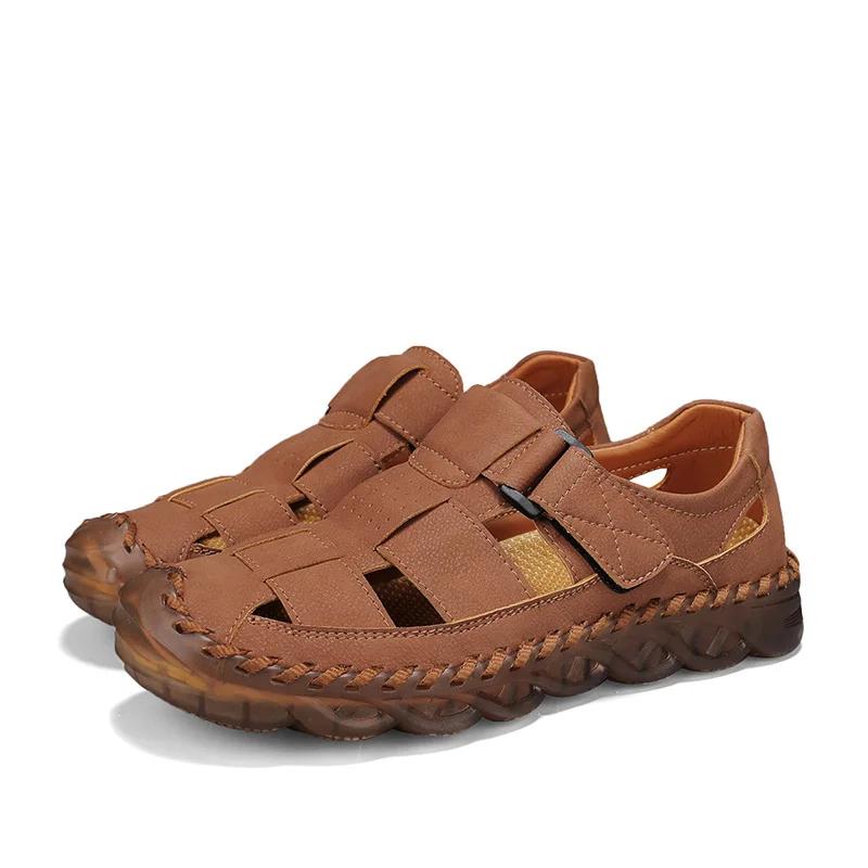 Fashion Stylish Mens Hollow Out Loafers Breathable Men Walking Sandals Handmade Flats Casual Driving Shoe All-match Men's Luxury Sandals