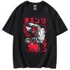 Anime Character Chainsaw Man Around the Trend Short-sleeved Men's Summer Fashion Casual Shirt 100% Cotton Round Neck Loose
