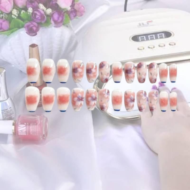 Wearable Nail Sticker Flower Rendering Wearable Nail Piece Nail Piece Removable Nail Sticker Piece Finished Y21