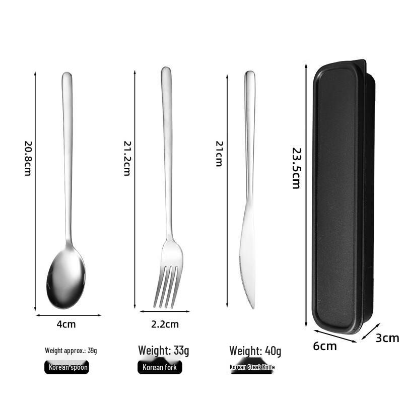 Abay 2-Pack Portable 304 Stainless Steel Cutlery Set with Storage Box