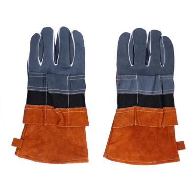 AntiScalding Gloves Cowhide High Temperature and Fire Resistant Protective Gloves for Camping Barbecue Microwave