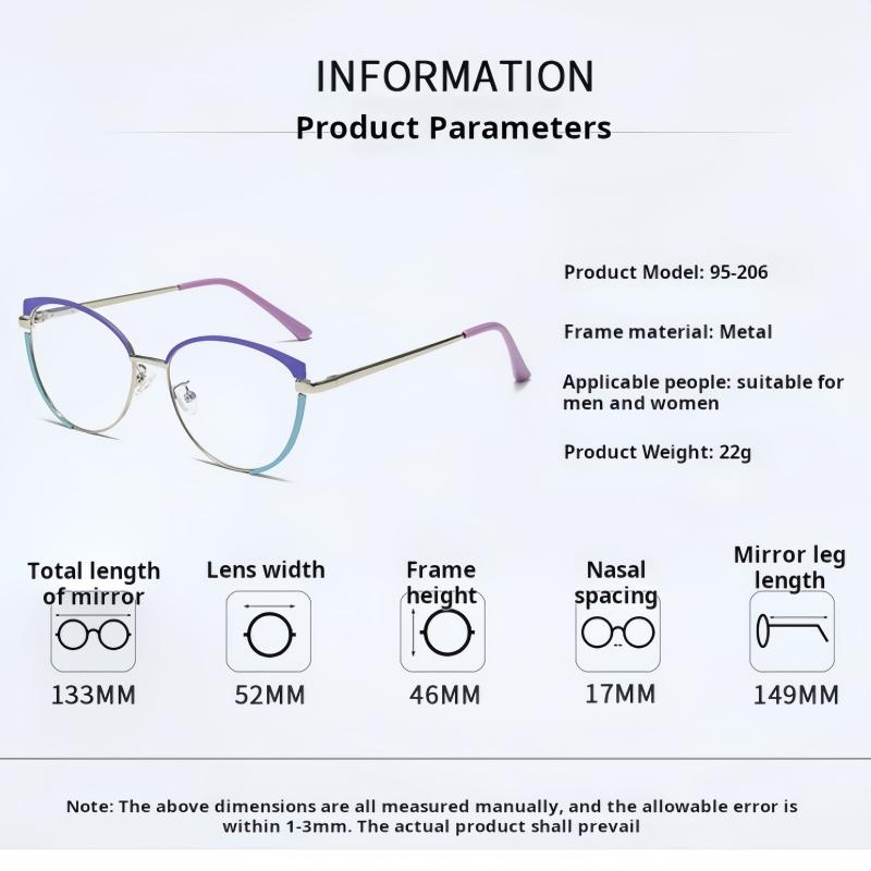 YIMARUILI Fashion Trend Women Cat Eye Optical Prescription Glasses Round Small Anti-UV Myopia Hyperopia Progressive Eyeglasses