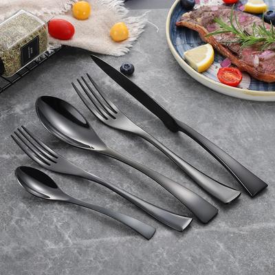 20 Stück/Set Edelstahl Schwarz Roségold Besteckset Tafelgeschirr Geschirr Silberbesteck Mit Salat Dessertgabel Drop Shipping