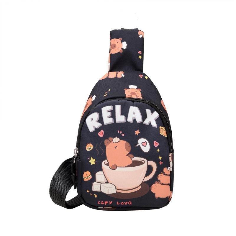 2025 Winter New Children's Bag Cartoon Pattern One Shoulder Crossbody Breast Bag Fashion Baby Play Storage Bag
