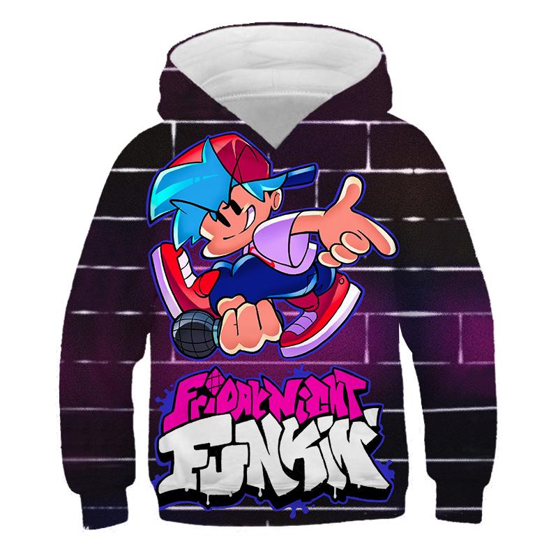 

Anime Game Friday Night Funkin Hoodies 3D Print Sweatshirts Boys Girls Hooded Pullovers Fashion Cartoon Kids Tracksuits Clothing 100