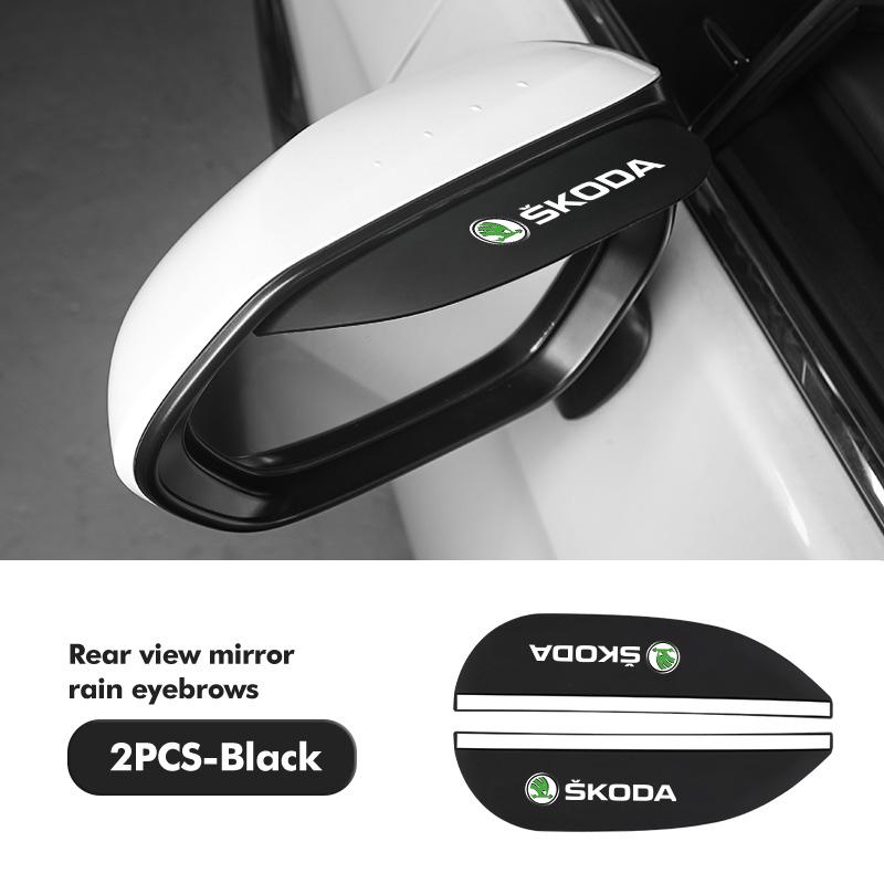 AAABQ1 For Skoda 2PCS Soft Rubber Rearview Mirror Rain Eyebrow Styling Accessories Fabia Kamiq Superb Scala Enyaq-iV MK3 VisionS Yeti