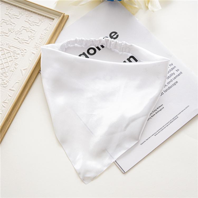 Summer Women Solid Color Head Scarf Vintage Triangle Bandanas Chiffon Elastic Hairbands Children Girl Headbands Hair Accessories