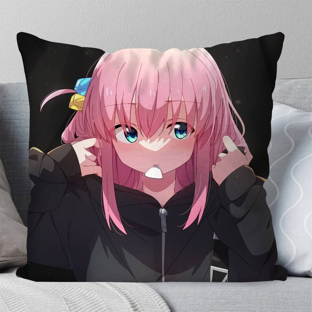 Gotou Hitori Anime BBocchi The Rock Pillow Case Fashion Square Pillowcase Bedroom Sofa Room Ins Decoration Leisure