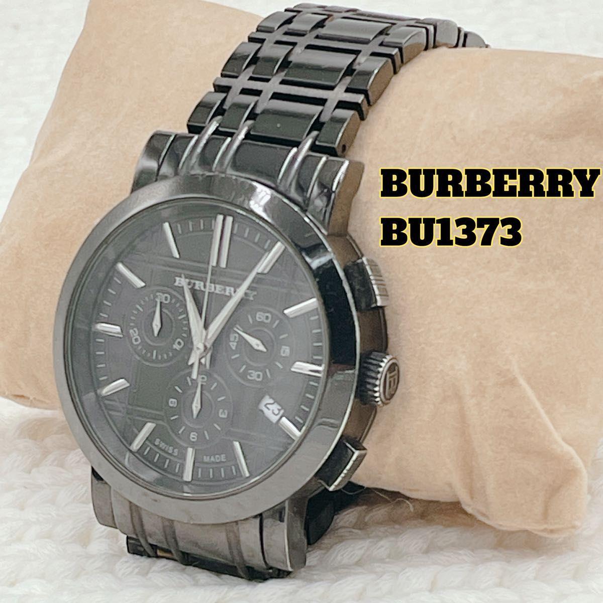 Used [Working item] BURBERRY BU1373 Burberry Chronograph Watch Black Black Dial Burberry Quartz