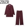 Zbzr Autumn New Women Clothes Linen Long Blazers Casual Bloomers 8750386 8749386