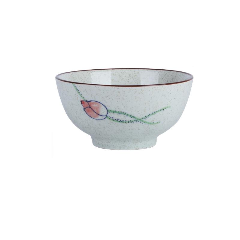 5inch Japanese Style Ceramic Rice Bowl Cereal Soup Dessert Snack Bowl Kitchen Salad Serving Bowl Tableware Microwave Safe 1pcs