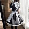 YAISHN Maid Cute Lolita Authentic and Halloween Short Set Outfit, Lolita/Gothic Dress, Popular, Costume, Women's, Cosplay, Sleeves, Bowknot, Knee-High