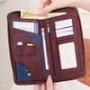 RFID Blocking Wallet with Zipper Travel Document Holder Passports Organizer Card Holder with Wrist Strap for Men Women Family Vacation Use