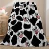 Black Cow Print Throw Blanket, Cow Sofa Blanket, Cozy Skin-Friendly Blanket, Gift for Cow Lovers