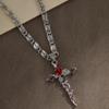 Gothic Personality Punk Thorn Cross Pendant Necklace Women's Hip-hop Fashion Ins Style Sweet Cool Niche Zircon Gift