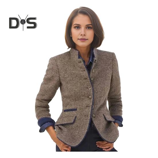 

Осень-зима женское пальто контрастного цвета с воротником-стойкой на пуговицах и длинными рукавами толстый кардиган теплая шерстяная куртка M