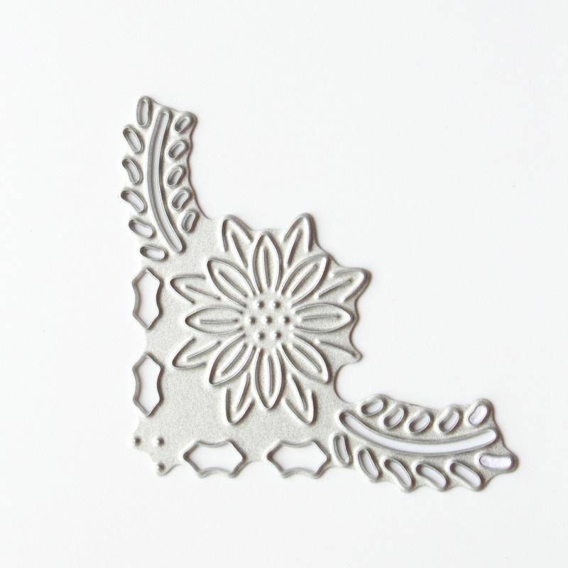 Winkel-Blumen-Spitzen-Stanzformen, Metallschablone, DIY, Scrapbooking, Album, Papier, Karte, Prägung, Handwerk, gestanzt