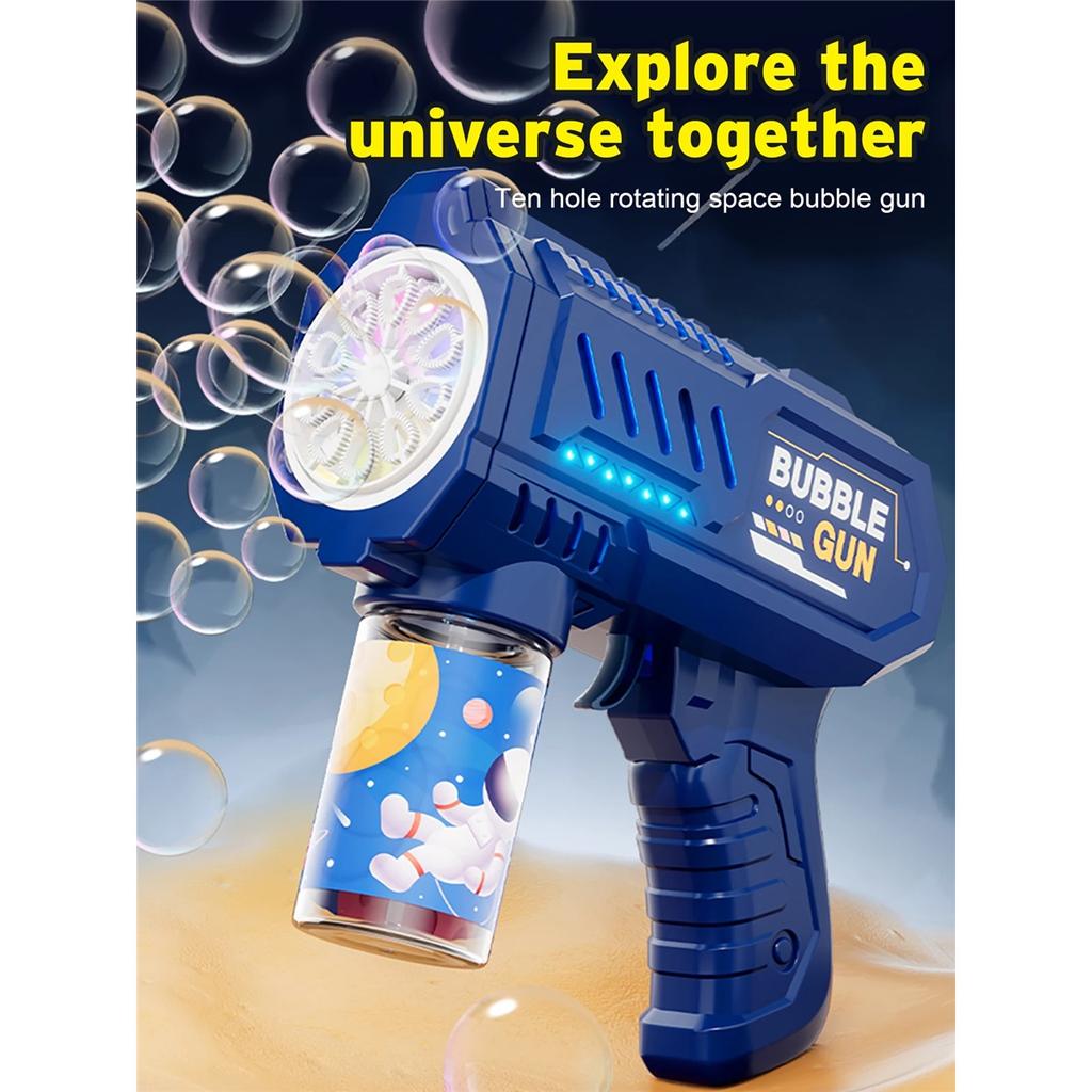 Children's bubble machine, light-up toy, fully automatic bubble gun, can produce a large number of bubbles without batteries or water
