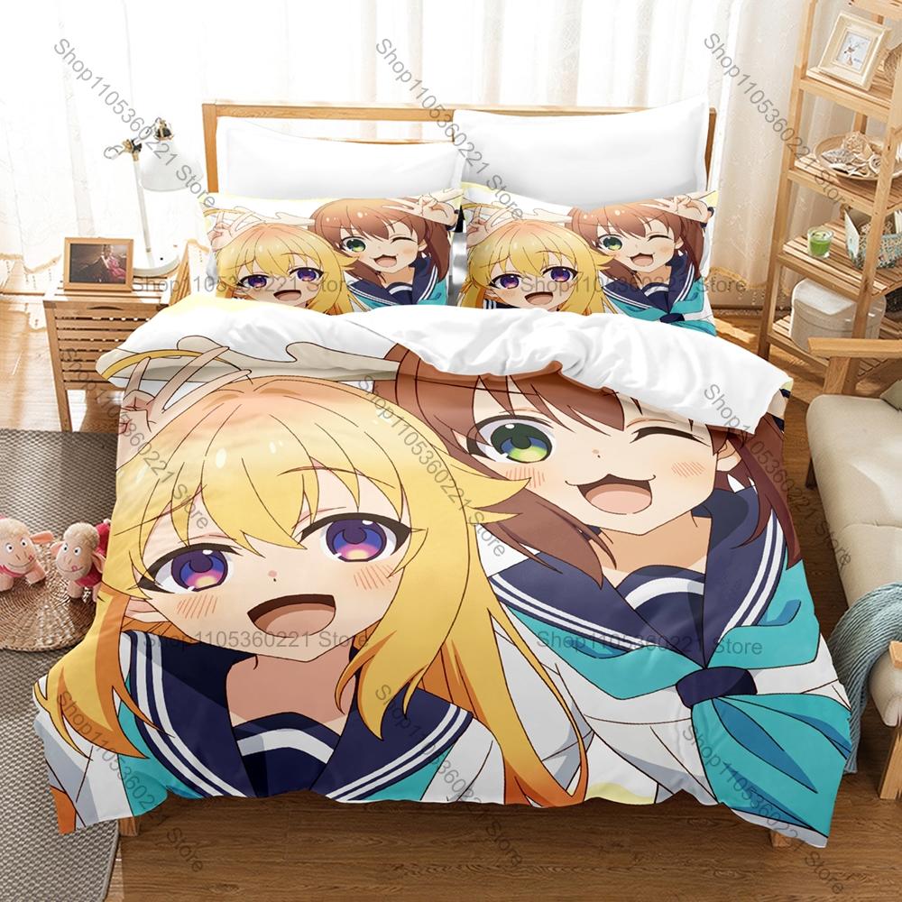 Whimsical Sailor Uniform Antler Girl Graphic My Deer Friend Nokotan Anime Bedding Set Duvet Cover With 2 Pillowcases Youth Decor