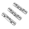 3Pcs 6mm to 6mm Inner Dia 2 Section Rotatable U Joint Coupler Metal Steel Universal Steering Shaft