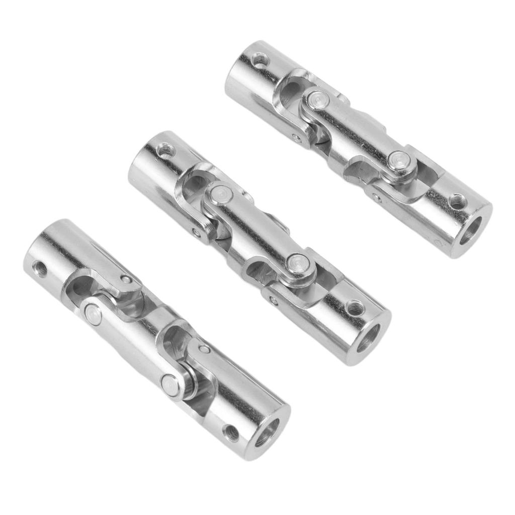3Pcs 6mm to 6mm Inner Dia 2 Section Rotatable U Joint Coupler Metal Steel Universal Steering Shaft