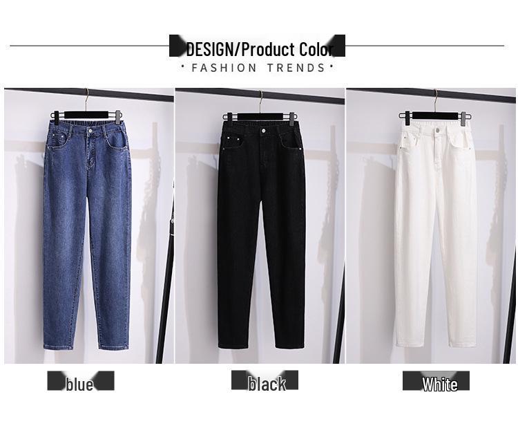 Plus Size High Waist Denim Slimming Dad Pants - Casual and Loose Fit for Women