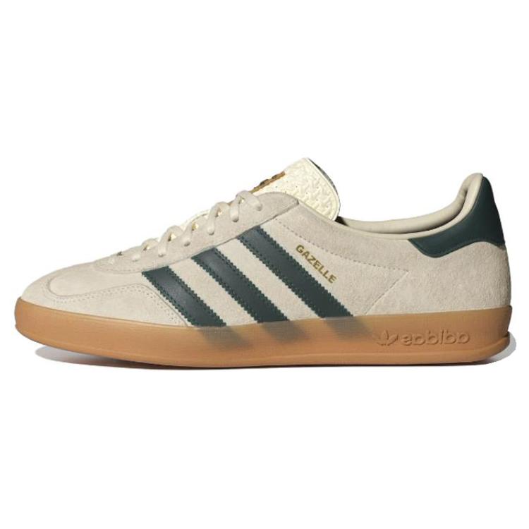 

новые Adidas Originals Gazelle Indoor кремово-белые, цвет колледжа зеленый, резиновая подошва 36