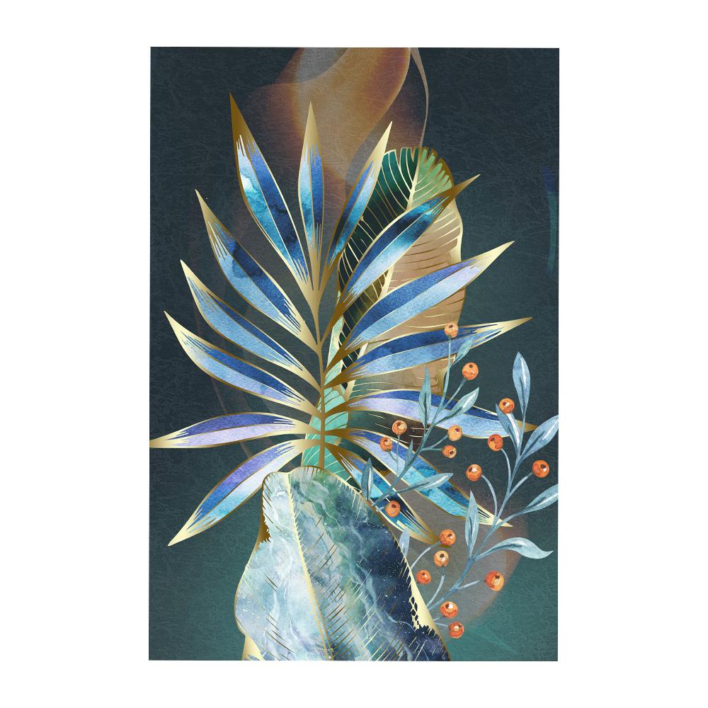 Leaves, Artistic Modern Canvas Print, Leaf Themed Canvas Picture Artwork Hanging For Bedroom Living Room Office