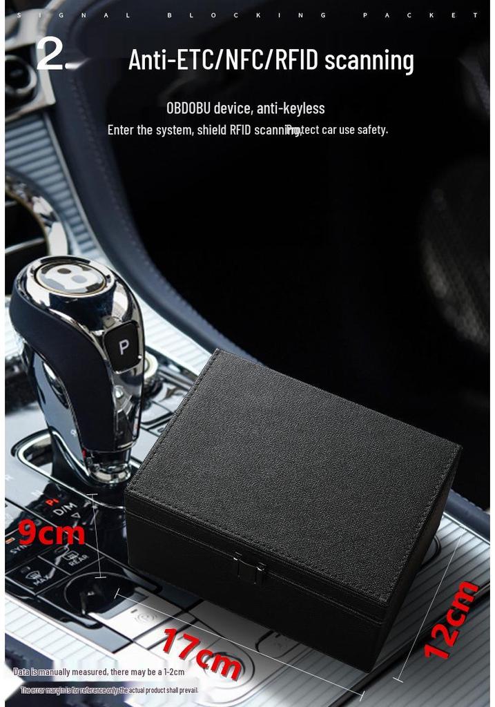 Premium Cross-Grain RFID Auto-Schlüssel und Handy Signalblockierende Lederbox - Erhältlich in großen und kleinen Größen