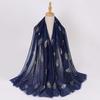 Ethnic Style Gold Foil Printed Scarf Soft Polyester Women S Fashion Scarf