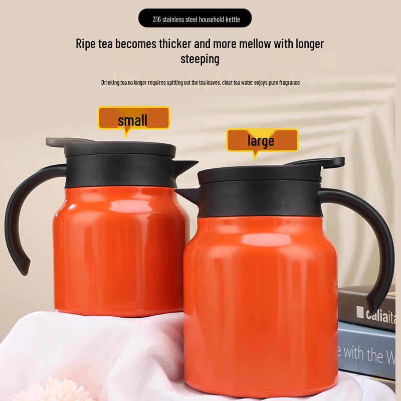 1000ML Matte Black 316 Stainless Steel Insulated Tea Thermos