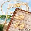 Water Drop Metal Personality Temperament Collar Bracelet Stud Earrings Set Charm Classic Style