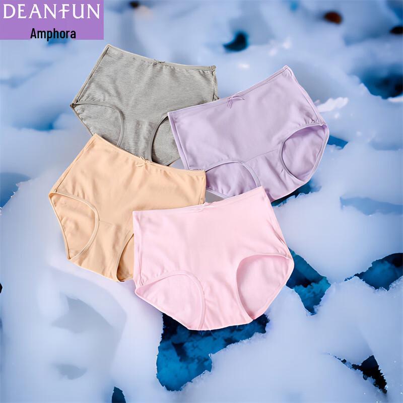 

Женские хлопковые трусы Deanfun однотонные, высокая эластичность - 4 шт. L