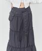 Aejeuyua Pocket Frill Long Skirt Charcoal