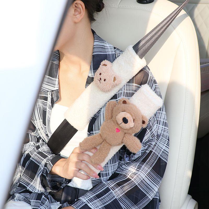 1Pc Car Styling Seat Belt Cover Shoulder Strap Harness Cushion Cartoon Bear Car Seatbelt Shoulder Pad Protector