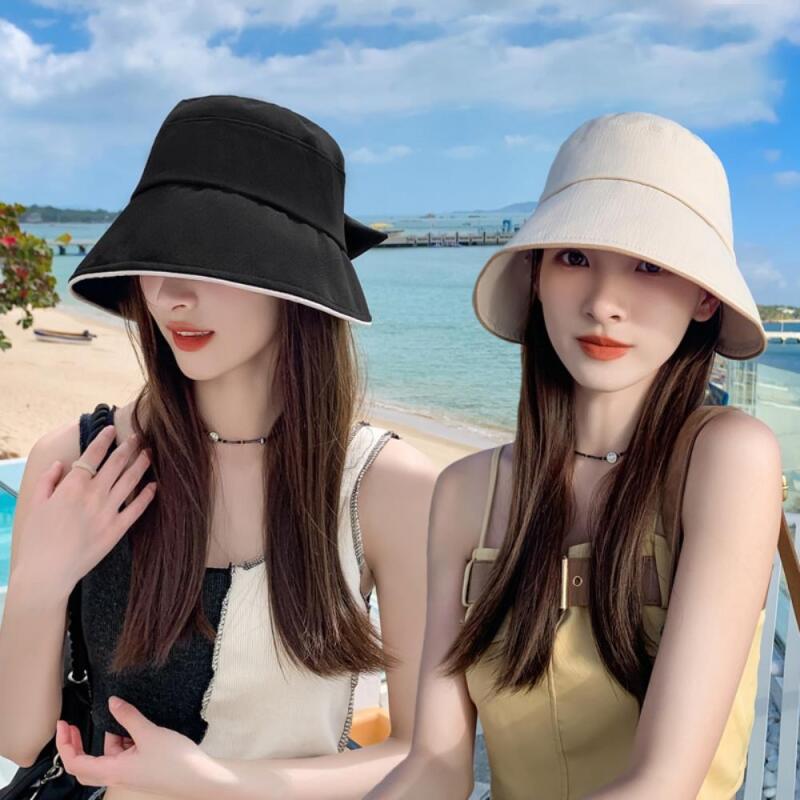 Женская летняя панама-ведро с регулируемой лентой ivory